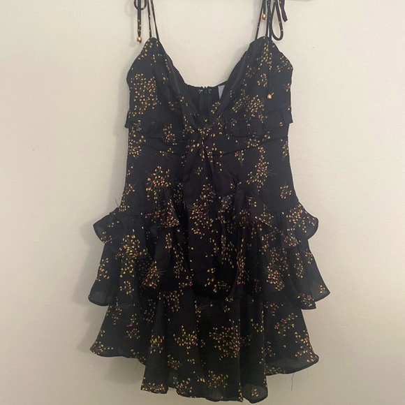 Black print mini dress - Picture 2 of 2